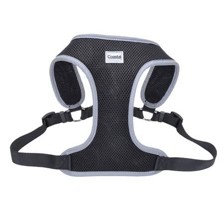 Coastal Pet Comfort Soft Reflective Wrap Adjustable Dog Harness - No-Pull Dog Harness For Small & Large Dogs - Black - 5/8" X 19"–23" #TOP14