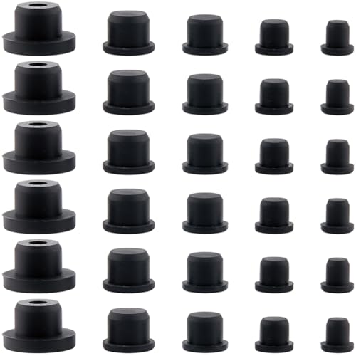 Image of GORGECRAFT 50Pcs Salt and Pepper Shakers Stopper 7.5-15mm Inner Diameter Black Silicone Stopper Tube Seal Plug Reusable Waterproof Replacement Insert Hole Plug End Covers for Bottles Pipes Flower Pots