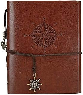 YUYWOO Retro Leather Photo Album Special Scrapbook DIY Anniversary Scrapbook Album,Wedding Anniversary Guestbook, Travel Book (Brown)