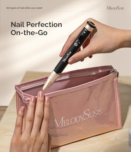 Image of MelodySusie Pen-Shaped Stepless Speed Adjustment Cordless Nail Drill, SM220G 30000RPM Portable Rechargeable E-File with Rotary Lock for All Manicure Shaping & Acrylic Gel Removal for Pros at Home