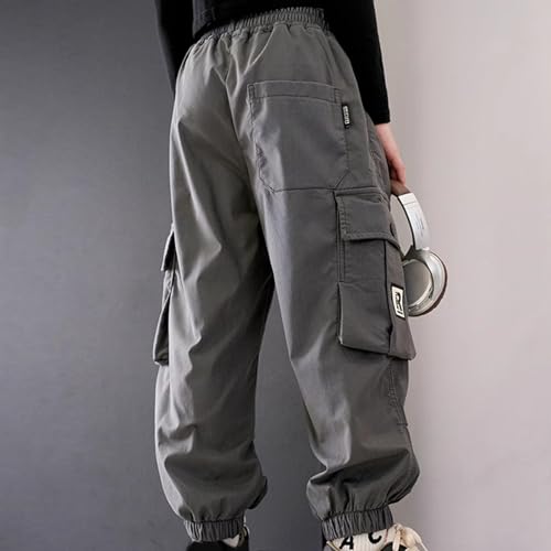 Cargo Pants for Girls Kids Baggy Sweatpants Hip Hop Streetwear Drawstring Elastic Waist Casual Joggers with Pockets4