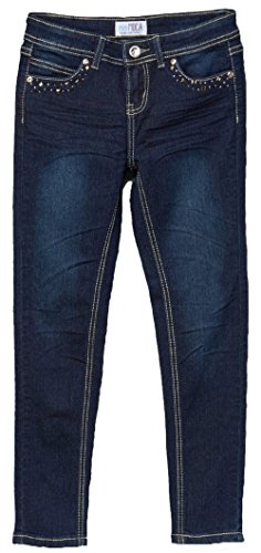 Image of ToBeInStyle Girl's Denim Easy Styling Classic Timeless Everyday Jeans Zip-Up Closure