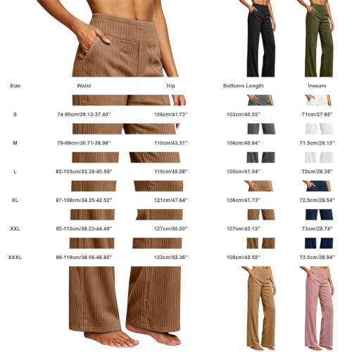 ENCURKUS Wide Leg Corduroy Pants Women Relaxed Fit Business Casual Trousers - image 6