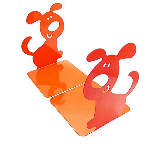 Artkingdome 1Pair Cute Bookend Cartoon Puppy Dog Books Nonskid End Rack Stand Decorative Bookends Orange Gift #TOP3