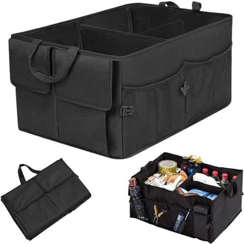 SIOZWO Kofferraum Organizer für Benz S-Class Sedan W220 V220 W221 V221 W222 V222 W223 V223 Z223, Großem Stauraum Zusammenklappbar Autotasche Kofferraumtasche, Hat Mehrere Fächer und Ist Wasserdicht