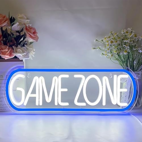 Image of LED Game Sign Game Zone Neon Signs Gaming Room Wall Art Decor Man Cave Lights Signs Gamer Home Bedroom Decoration USB Powered Brightness Adjustable