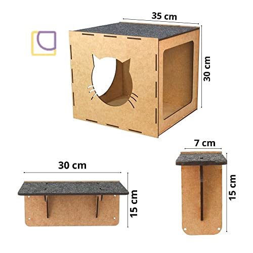 playground gato diversão animal pet felino bichano 7 peças fixo parede