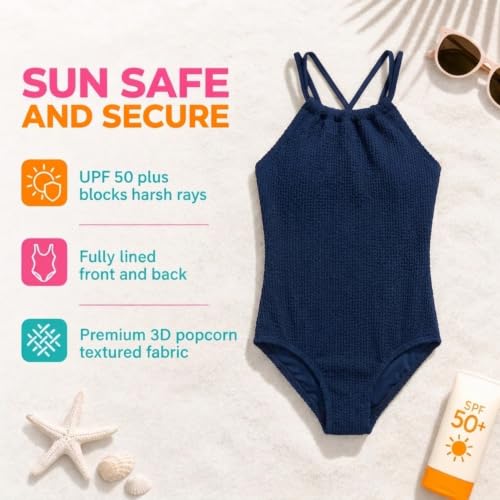 Image of Kanu Surf Girls Jasmine Beach Sport Halter One Piece Swimsuit