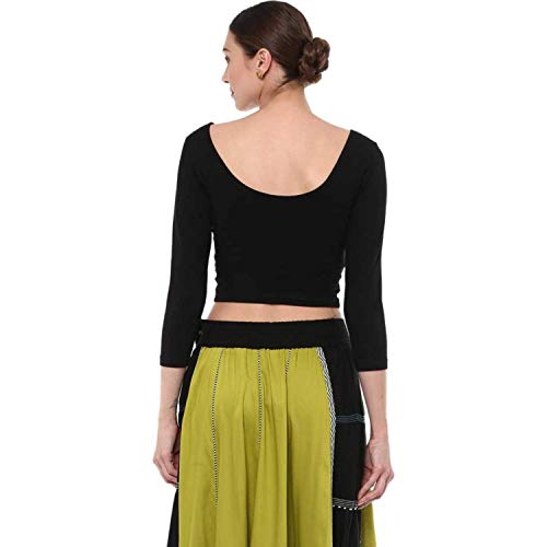 Image of Fressia Fabrics Women's Cotton Readymade Saree Blouse Stretchable Crop Top Choli Bustier Top