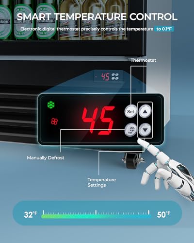 Image of EUHOMY 9 Cu.Ft Commercial Refrigerator, Display Fridge with Lock