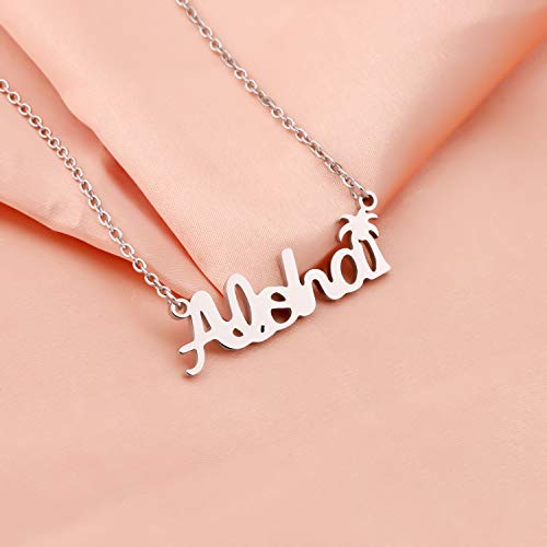 WSNANG Hawaii Aloha Necklace Hawaiian Jewelry Beach Theme Gift Summer Vacation Gift for Her3