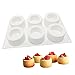 BESTonZON 6 Hohlraum-Kuchen-Form DIY Kuchen Schimmel 3D Silikonform für Pudding Schokolade Mousse Dessert Küche Backformen