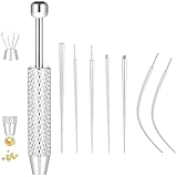 Desatornillador De Bolas De Piercing, Juego De Cambio De Piercing, 7 Agujas Guía Con Herramienta De Pinza Para Oreja, Nariz, Labio, Ombligo Y Lengua