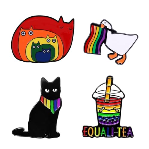4 Stück Pride Pin, Regenbogen Broschen, Lgbt Pride Pin, Lgbtq Regenbogenflagge, Lgbtq Accessoires, Pride Ally Pin für Rucksäcke, Schmuck, Jackendekoration, Hüte Funny Anstecknadel