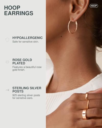 Image of PAVOI Gold Hoop Earrings for Women, 14K Gold Plated Paddle-Back Hoops