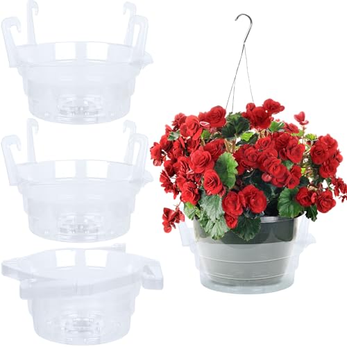 Miuwauer 20 Pack of 6-inch Hanging Basket Water Catcher Plastic Hanging Plant Drip Pan Tray Plastic Saucers Liners for Indoor Outdoor Hanging Plants Baskets Flower Pots - Clear Round