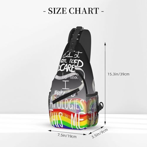 LGBT Rainbow Gay Pride I Am Not Scared To Be Seen Crossbody Sling Bag Shoulder Backpack Chest Bag Casual Daypack Outdoor Fanny Pack Adjustable Sports Bags for Gym Travel Hiking2
