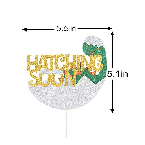 Hatching Soon Cake Topper Dinosaur Cake Topper For Baby Shower Gender Reveal Party Decorations Baby Boy Cake Topper Baby Announcement Supplies #TOP1