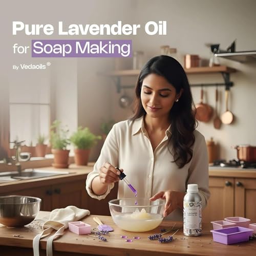 Image of VedaOils Lavender Essential Oil for Relaxation, Sleep & Stress Relief | 100% Pure & Natural Aromatherapy Oil for Diffuser, Skin & Hair Care | Calming Floral Scent - 100ml