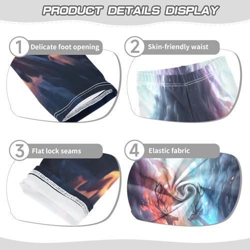 Bolaz Toddler Girls Leggings Printed Yoga Pants Leggings Red Blue Deer for Kids3