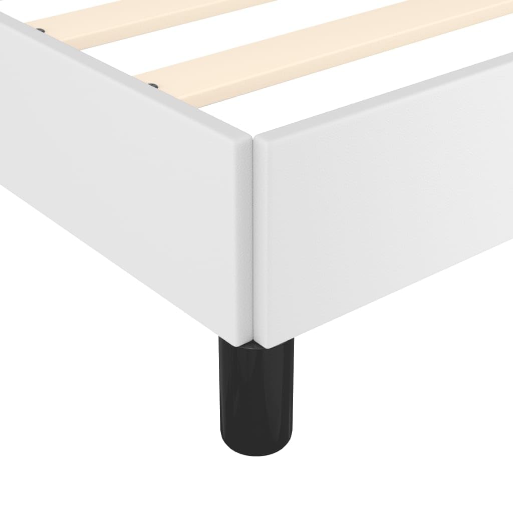 vidaXL Cadre de lit sans Matelas Blanc 120x190 cm Similicuir