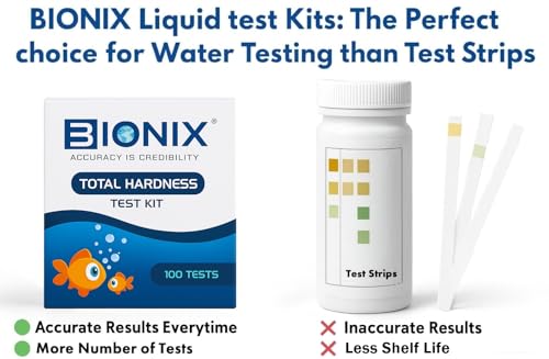 Image of BIONIX Total Hardness Test Kit, 0-3000 mg /L | Total Hardness testing water quality for homes, pools, and aquariums (100 Test).