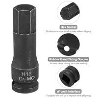 QUARKZMAN 2 Stück 1/2" Kraft Schlagnuss Innensechskant H18 78mm Schwarz – Ansicht 4