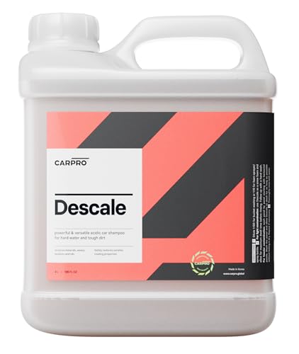 Image of CARPRO Descale Acidic Car Shampoo Wash Concentrate - 4 Liter (135 fl oz) | Removes Minerals, Waxes, Sealants & Oils - For Hard Water and Tough Dirt on Cermic Coated or Non-Coated Vehicles