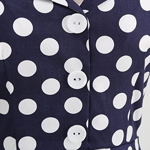 Image of 1950s Dresses for Women Vintage Retro Cocktail Party Swing Dresses Halter Floral Rockabilly 50s Polka Dot Pin up Dress