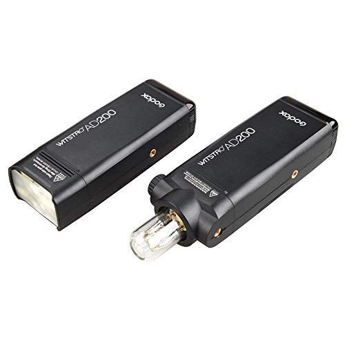 Godox Ad200 200Ws 2.4G Ttl Flash Strobe 1/8000 Hss Cordless Monolight With 2900Mah Lithimu Battery And Bare Bulb/Speedlite Fresnel Flash Head To Cover 500 Full Power Shots And Recycle In 0.01-2.1 Sec #TOP3