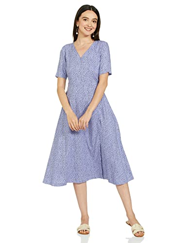 Image of Amazon Brand - Symbol Women's Rayon One Piece Midi Length Wrap Dress (Available in Plus Sizes)