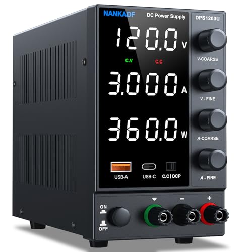 Alimentatore di rete da laboratorio regolabile 120 V 3 A, alimentatore DC variabile con porta di...