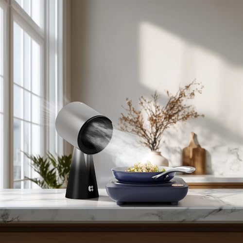 Image of CIARRA Portable Range Hood Pro, 150CFM Desktop Kitchen Exhaust Fan, 3 Speed Vent with Type-C, Heat Resistant PBT Material, Detachable Filter & Large Oil Cup, Portable Hood for Indoor BBQ, Hot Pot
