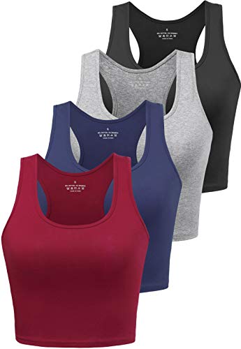 Image of Joviren Crop Tank Tops for Women Workout Cropped Athletic Shirts