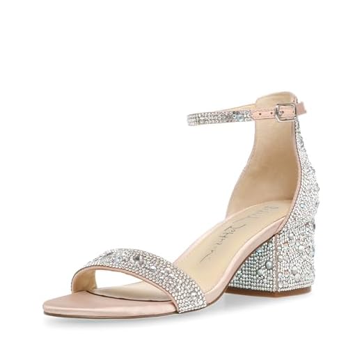 Betsey Johnson Blue Women's Mari Heeled Sandal, Champagne, 7.5 M US
