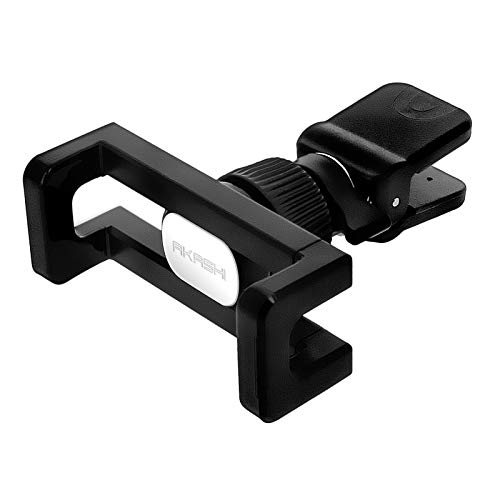 AKASHI® TECHNOLOGY - Support Telephone Voiture Pince Universel Renforcé sur Grille d'Aération, Rotation 360, pour Smartphones, Noir