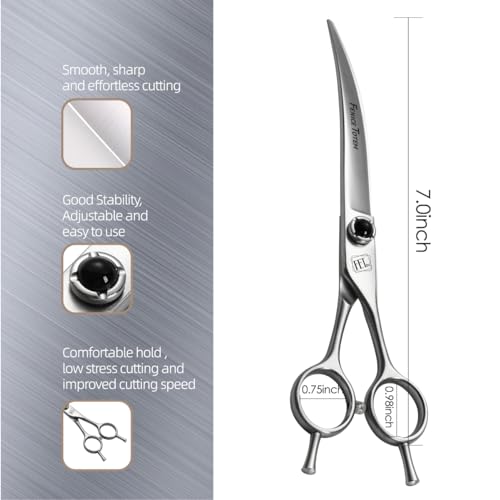 Doggroomingscissors7inchpetcurvedshearsmadeofjapanese9cradvancedstainlesssteelprofessionalgroomingscissorsfordogscatsandotherpets  Urban Country Home Decor Dog grooming scissors 7 inch pet curved shears made of japanese 9cr advanced stainless steel professional grooming scissors for dogs cats and other pets  urban country home decor