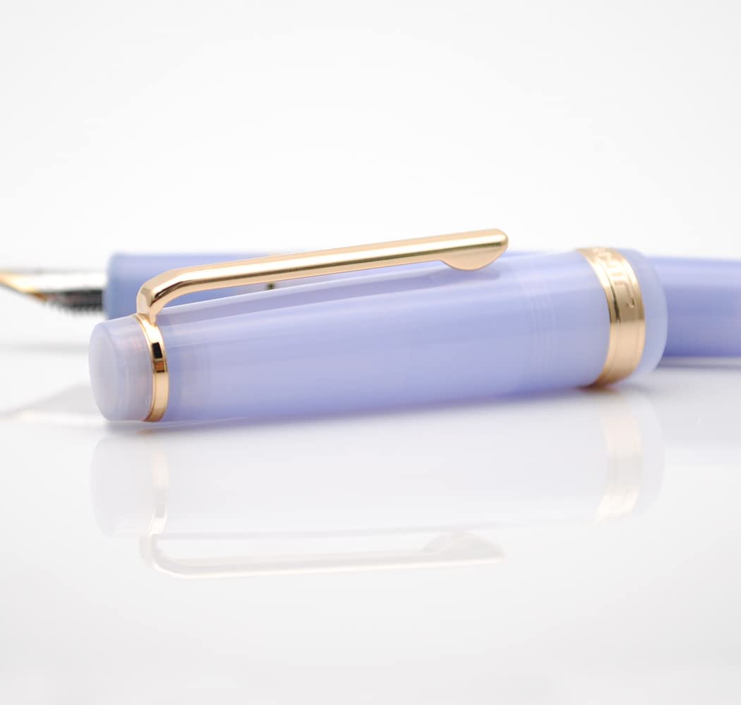 JINHAO 82 Celluloid Fountain Pen Acrylic Ink Pen with Ink Converter (Fine Nib, Gold Clip-Transparent Violet) - Image 3