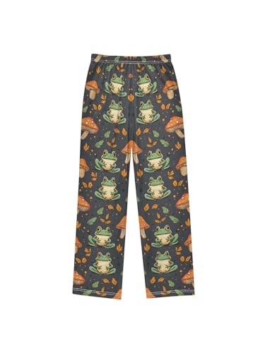 ZZKKO Autumn Mushroom and Cute Frog Boys Pants for Kids Jogger Pants with Pockets S2