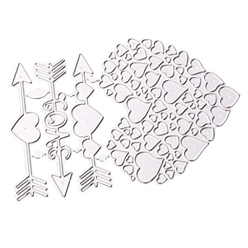 Prettyia Heart Love Cutting Dies Cut Metal Scrapbooking Stencils For Diy Embossing Photo Album Decorative Diy Paper Cards Making,Valentine's Day Handmade Gifts #TOP5