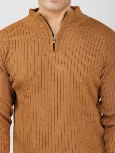 Image of LOQUE Men's Wool Blend Selection Sweater Half Zip High Neck Pullover Warm Casual Winter Wear for Office and Travel