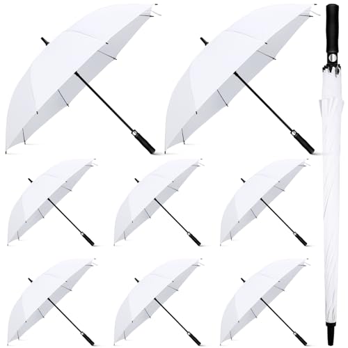 Parapluies de golf automatiques blancs 120cm pour cortège de mariage et voyage