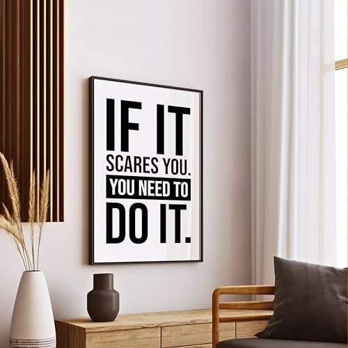 Image of COLOSSAL ART HOUSE Just Try Motivational Wall Frames for Living Room, Dining & Bedroom Wall Decoration - (13x17 Inch, Quote Frame) (IF IT)