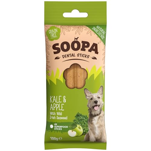 Soopa Zahnpflege-Sticks mit Grünkoh-l und Apfel-Geschmack, 100 g