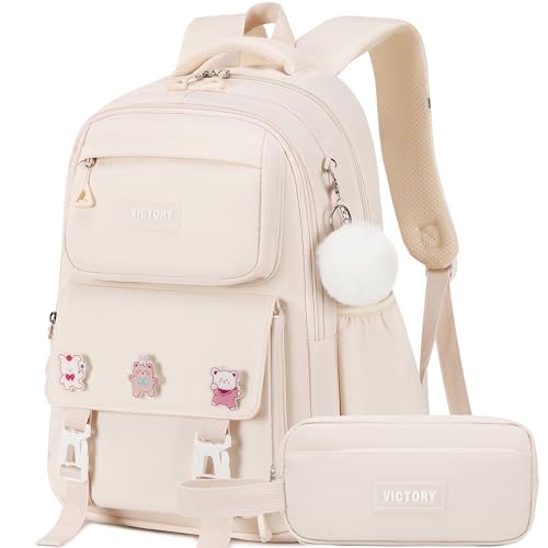 AO ALI VICTORY Backpack for Women Girls Set with Pencil Case 15.6 Inch Laptop School Bag Kids Elementary College Backpacks