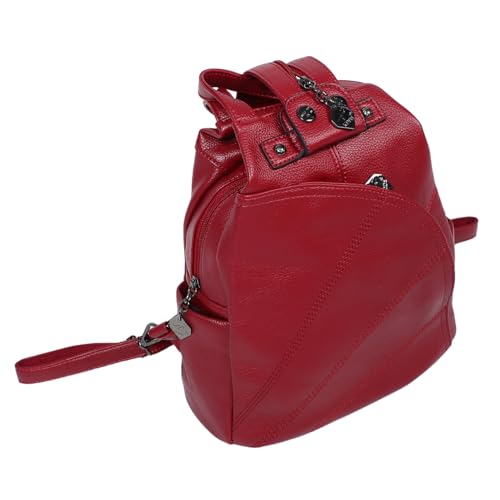 Sac à dos femme cuir rouge résistant multi-compartiments BESPORTBLE voyage portable