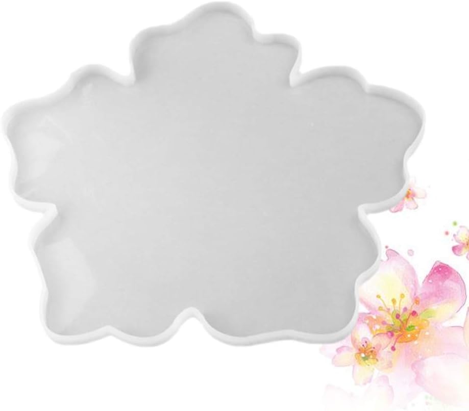 EXCEART Silicone Flower Molds for DIY Resin Crafts - Mirror Flower Mold for Coasters Pendant and Decorations - Easy to Use and Clean Perfect for Handmade Gifts