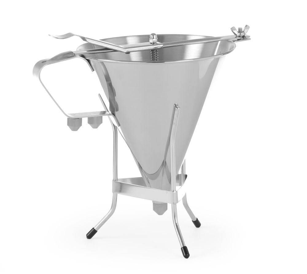 HENDI Fondanttrichter, mit drei verschiedenen Düsen, Griff aus Polypropylen, Dosieren, Dekorieren, Geschirrspülmaschinengeeignet, 1,5L, ø190x(H)220mm, Edelstahl