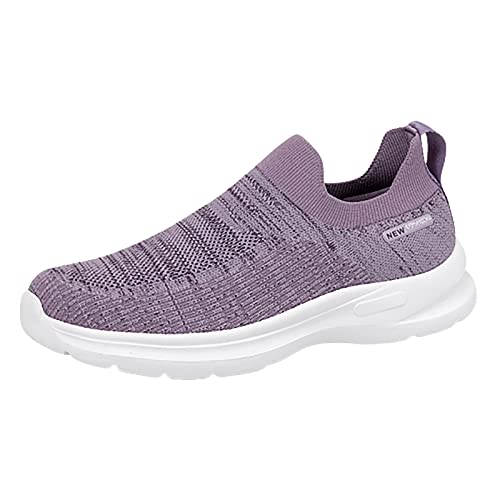 Chaussures hautes pour femmes en maille tissée fine et couleur lilas raffinée