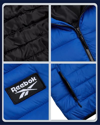 Image of Reebok Mens Puffer Jacket - Lightweight Quilted Glacier Shield Plus Size Puffer Jackets for Men - Insulated Mens Winter Coats
